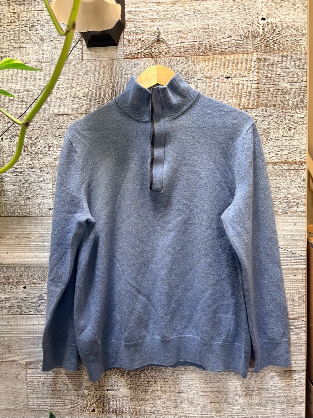 Banana Republic | Men's 100% Merino Wool 1/4-Zip Pullover Sweater - XXL, Blue